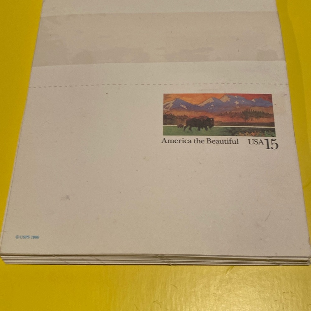 Vintage 1998 Set of 4 Pre-Stamped USPS Postcards, America the Beautiful, Buffalo
